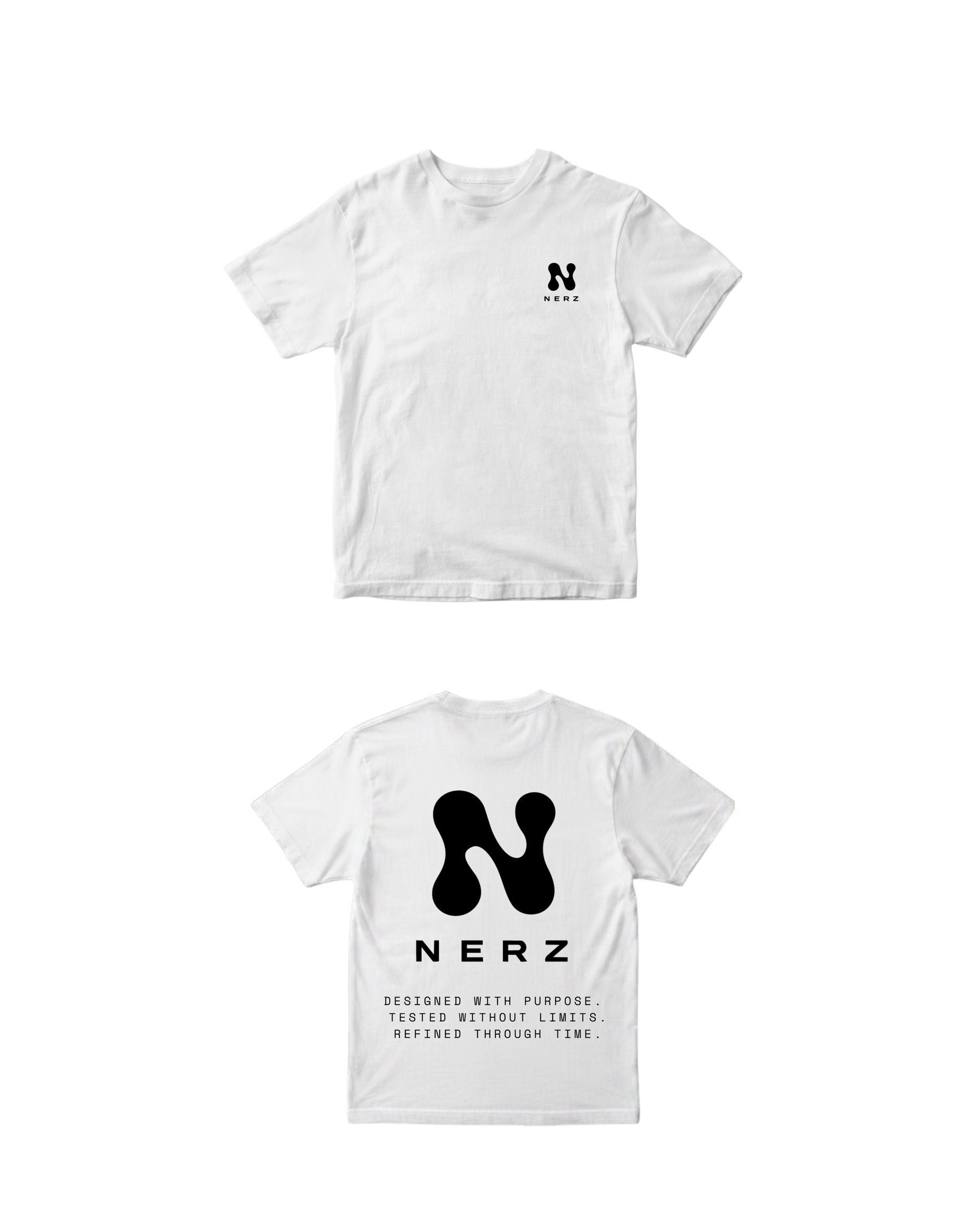 NERZ Origin Tee White front and back